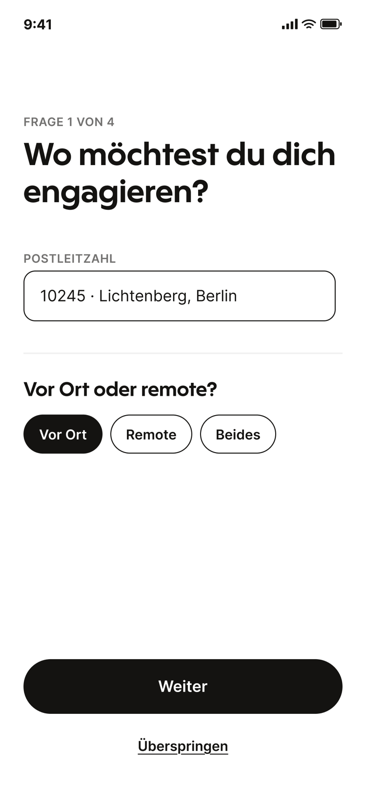 Place screen