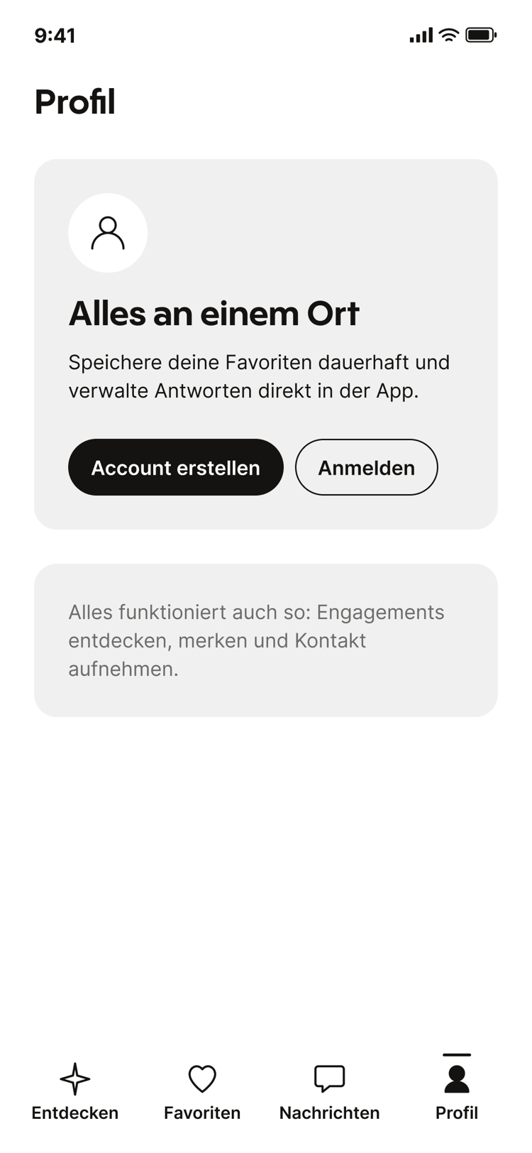 Profile · without account screen