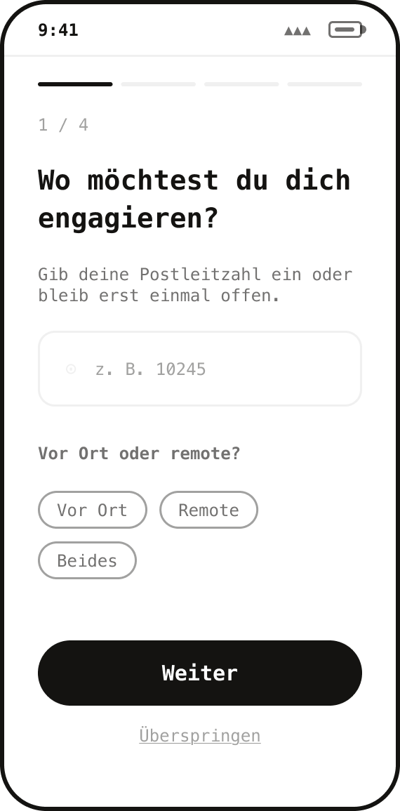 Wireframe: Setup