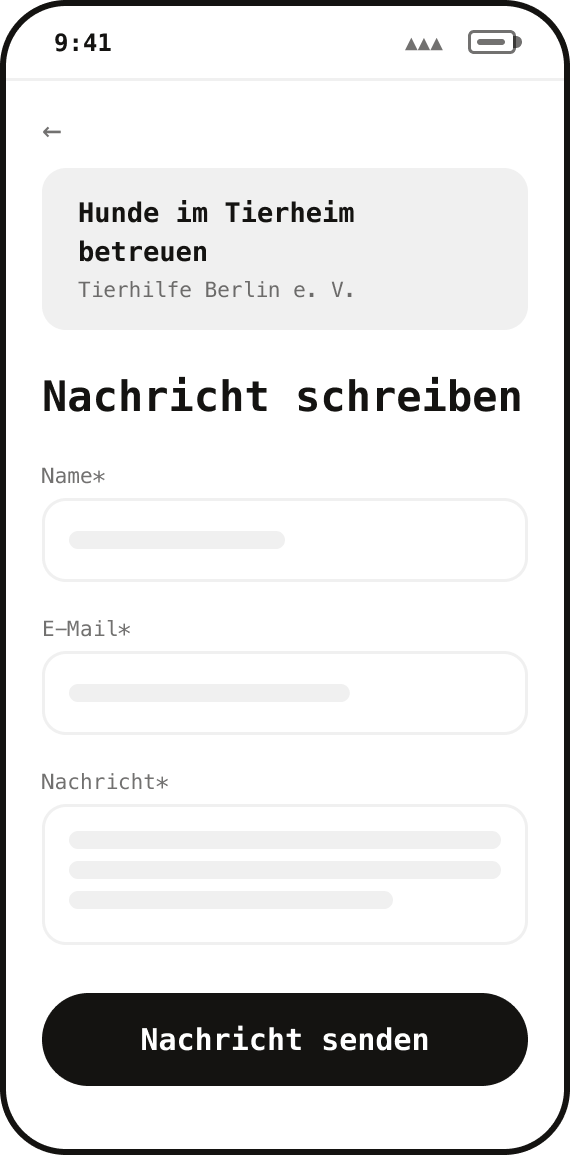 Wireframe: Contact