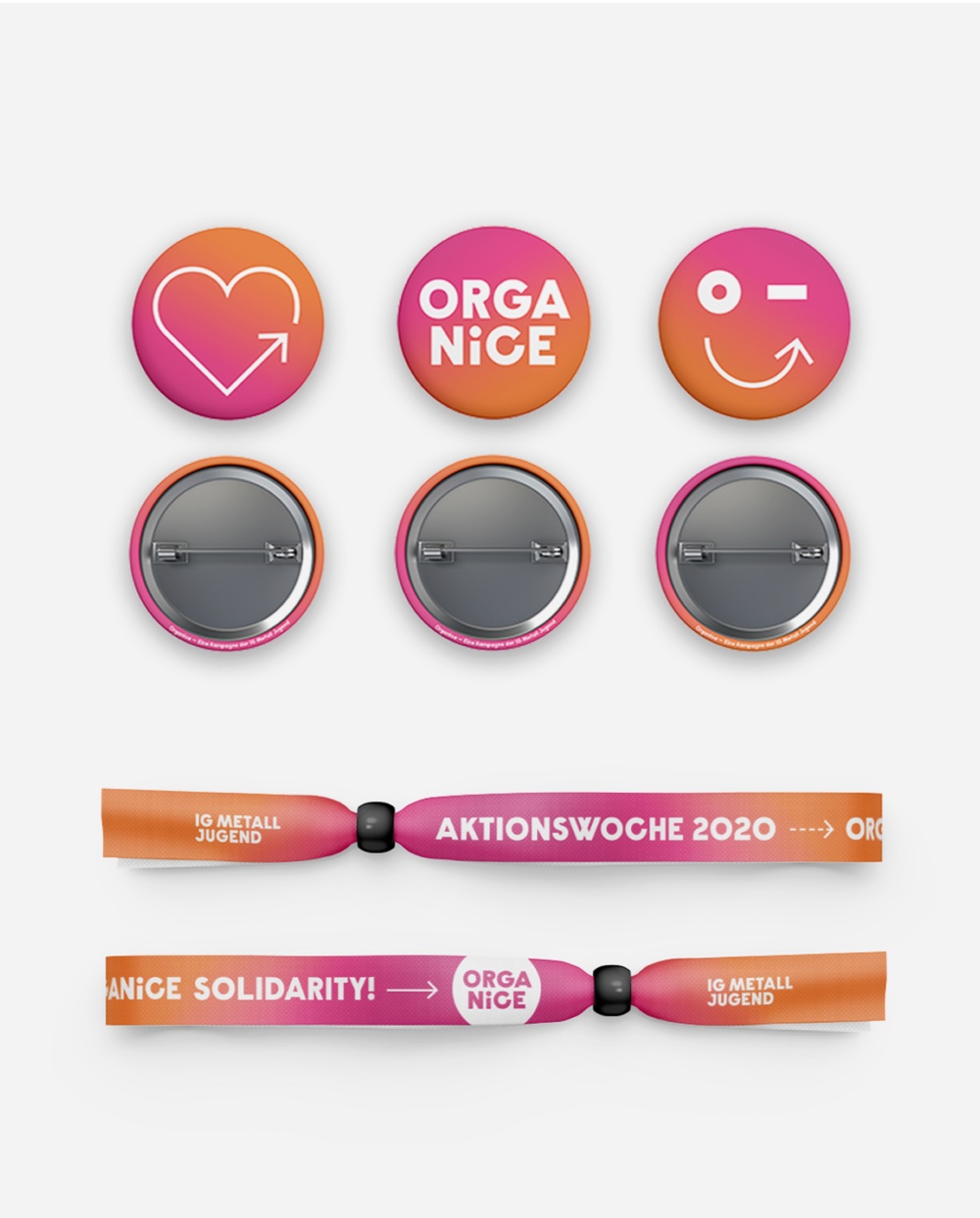 Organice buttons and wristbands