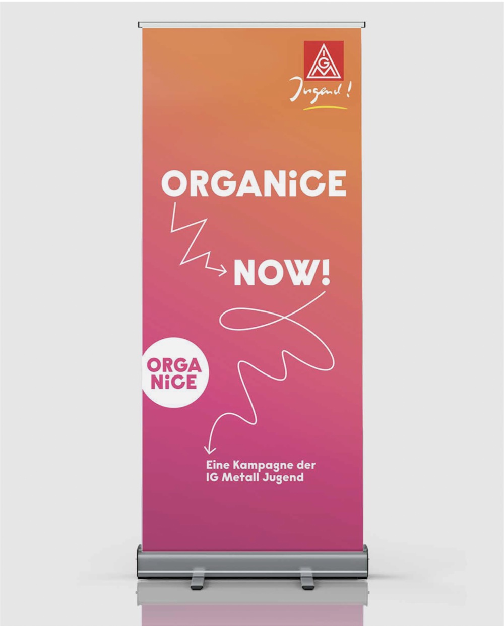 Organice roll-up banner »Organice now!«